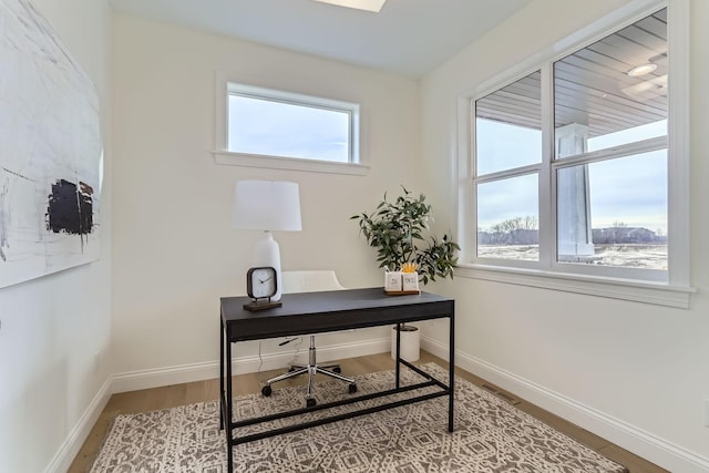 office area featuring hardwood / wood-style flooring and a wealth of natural light