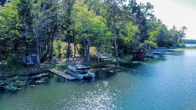 view of water feature featuring a boat dock