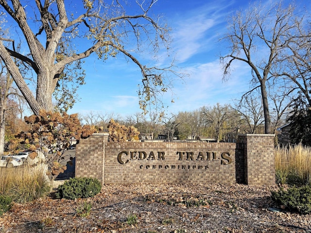 view of community sign