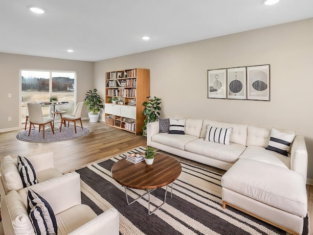 living room featuring wood-type flooring