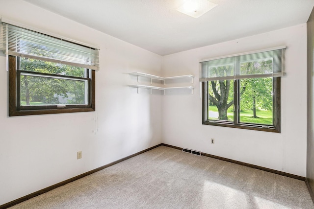 unfurnished room featuring carpet