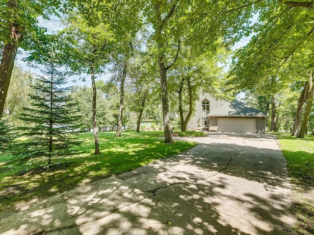 exterior space with a garage