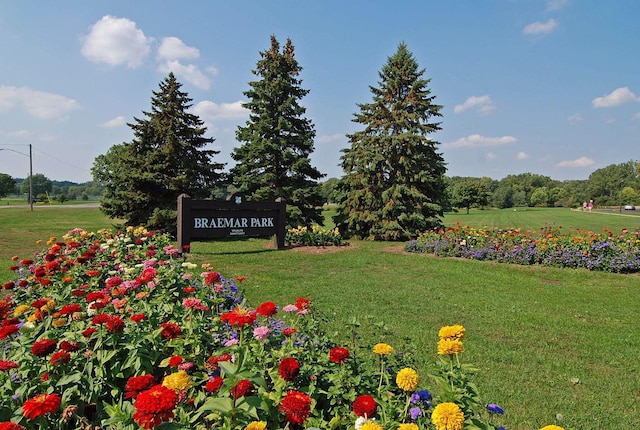 surrounding community featuring a lawn