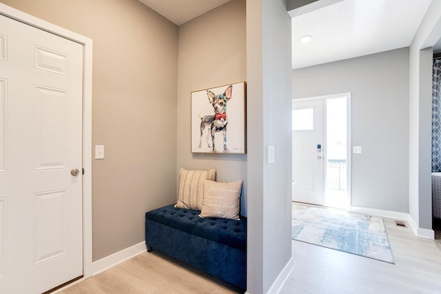 entryway featuring light wood-type flooring