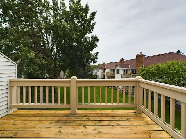 deck with a yard