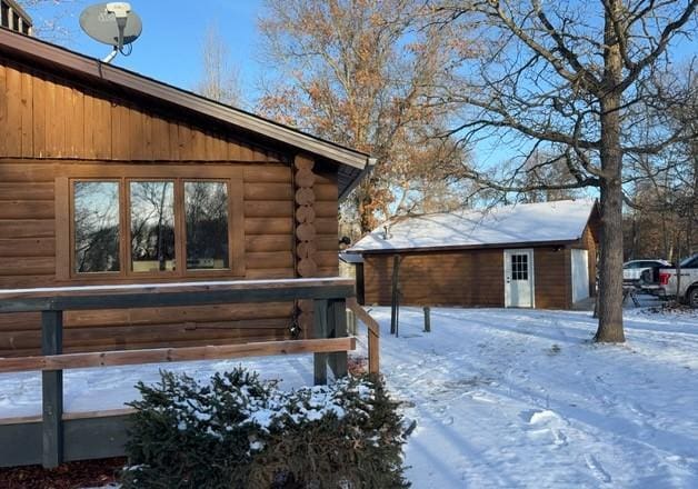 view of snowy exterior