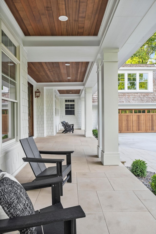 view of patio / terrace featuring covered porch