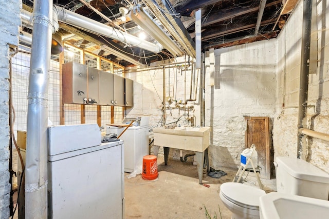 unfinished basement with a sink