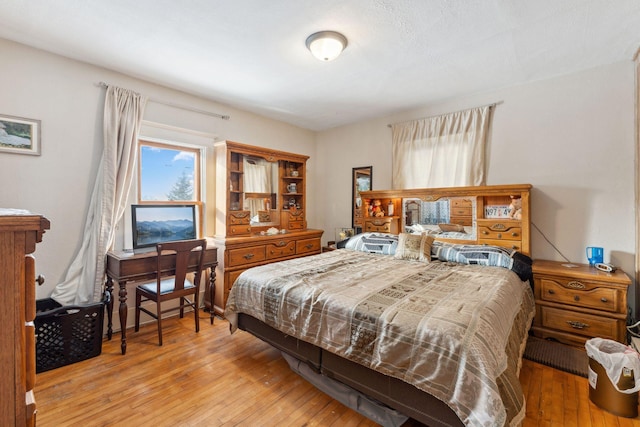 bedroom with light hardwood / wood-style flooring