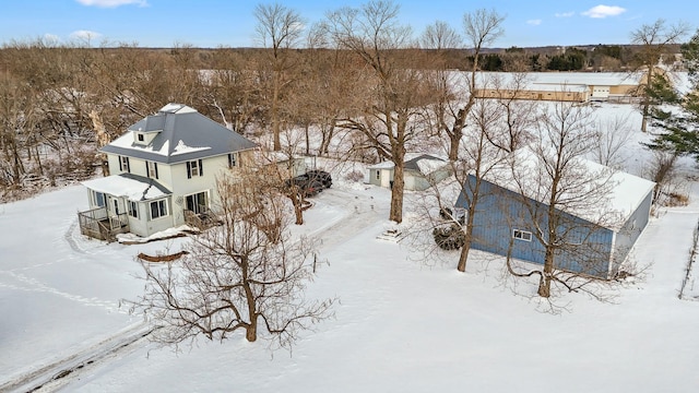 view of snowy aerial view