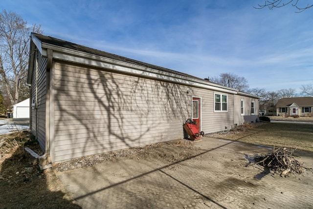 exterior space featuring a garage