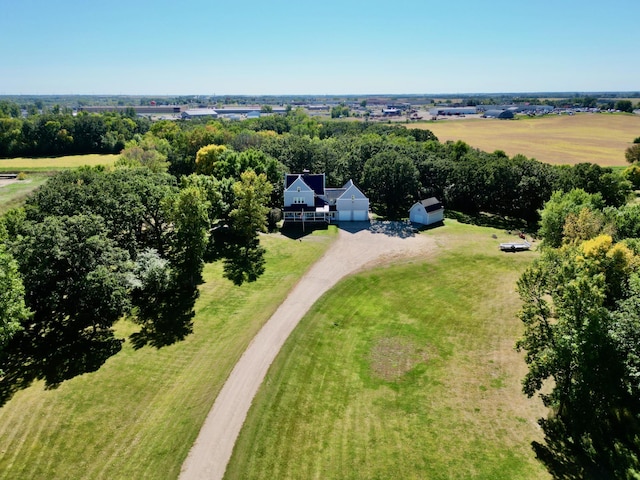 drone / aerial view with a rural view