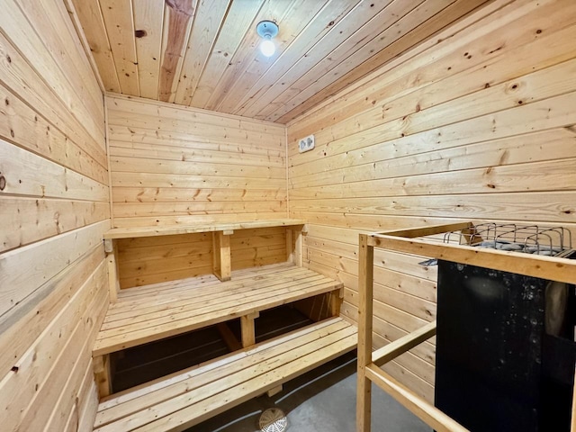 view of sauna