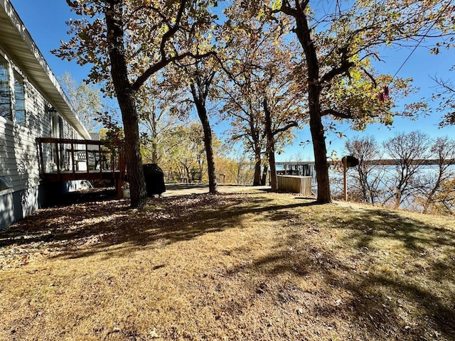 view of yard featuring a deck