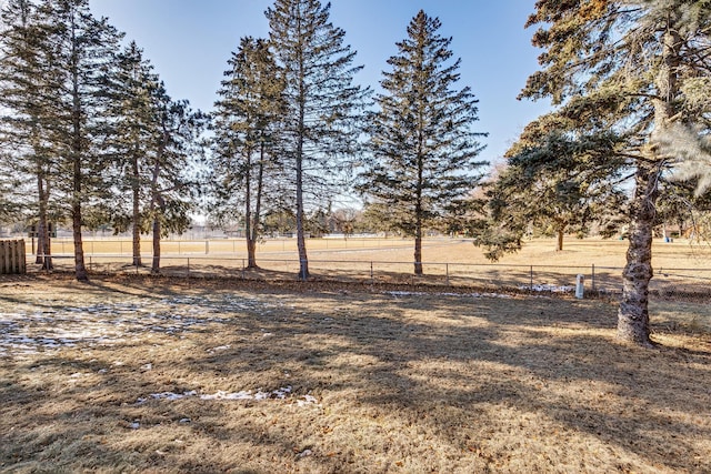 view of yard featuring a rural view