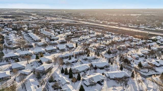 view of snowy aerial view