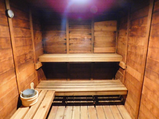 view of sauna