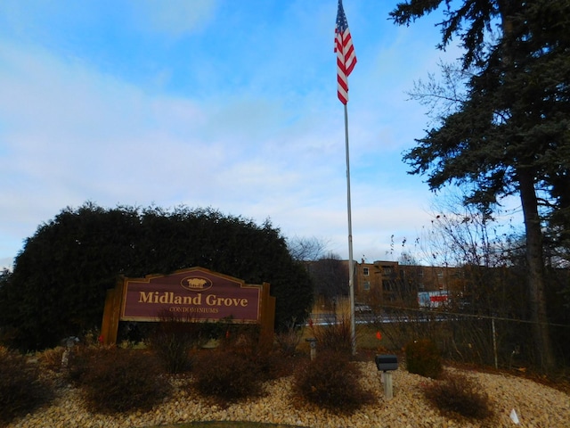 view of community sign