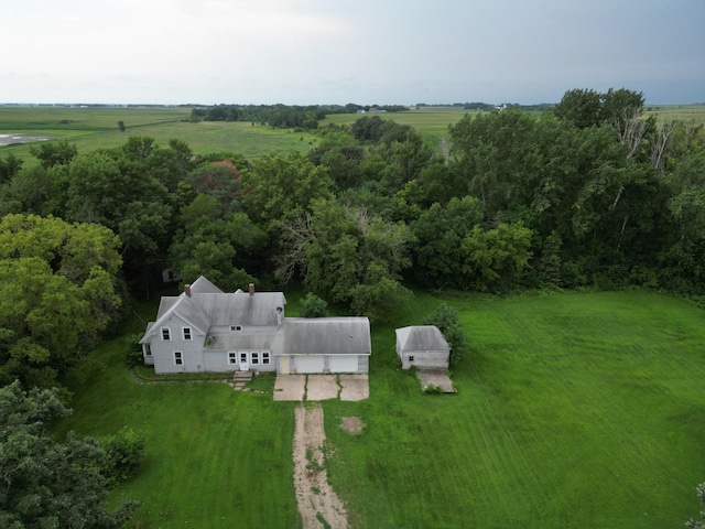 aerial view featuring a rural view