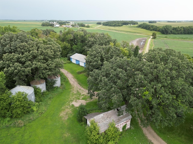 aerial view with a rural view