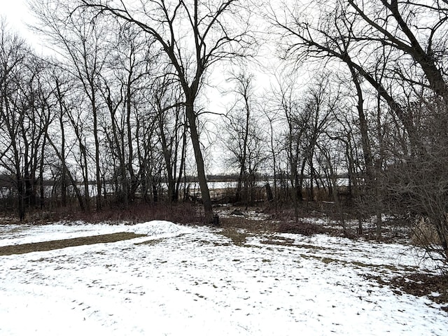 view of snow covered land