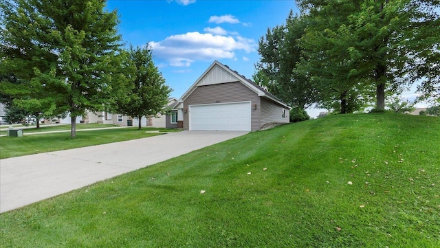 view of side of home featuring a lawn