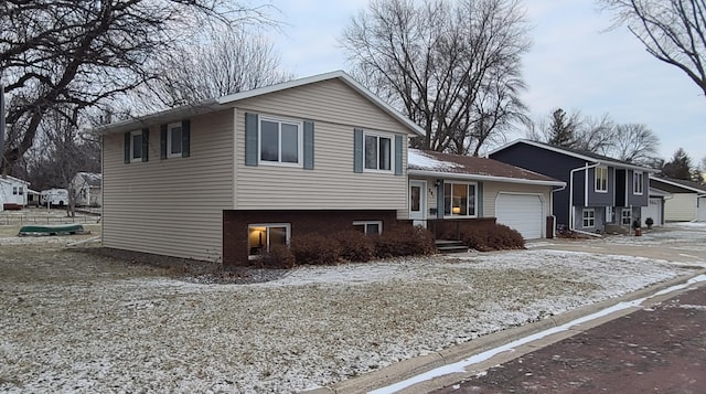 tri-level home with a garage