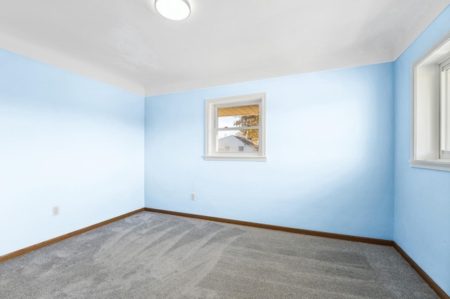 view of carpeted spare room