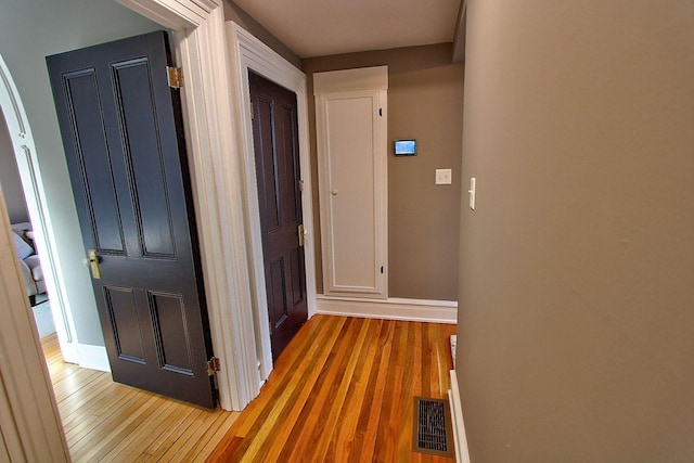 hall featuring light hardwood / wood-style floors