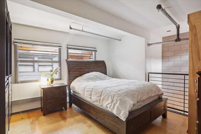 bedroom featuring light hardwood / wood-style flooring