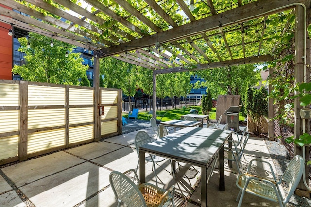 view of patio / terrace with a pergola