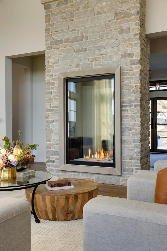 room details with a fireplace