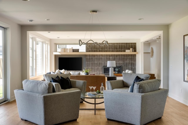 living room featuring hardwood / wood-style floors