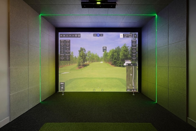 playroom featuring golf simulator