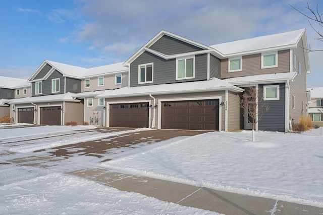 view of front of property featuring a garage