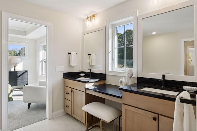 bathroom featuring vanity and a healthy amount of sunlight