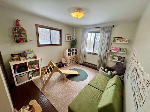 playroom featuring hardwood / wood-style floors