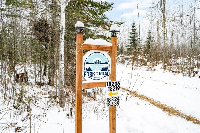 view of community sign