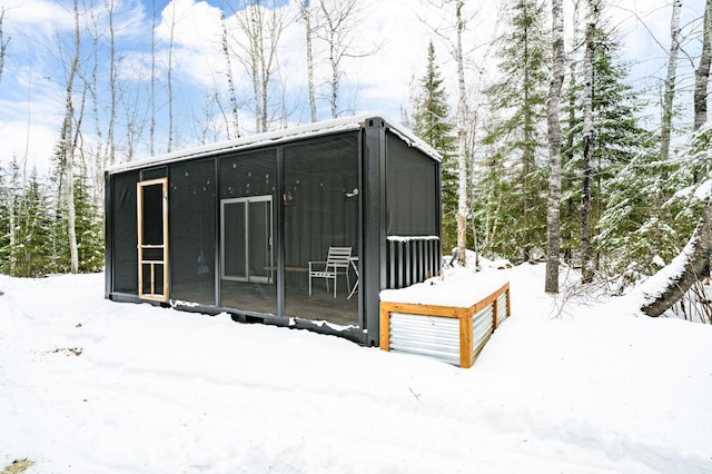 view of snow covered structure