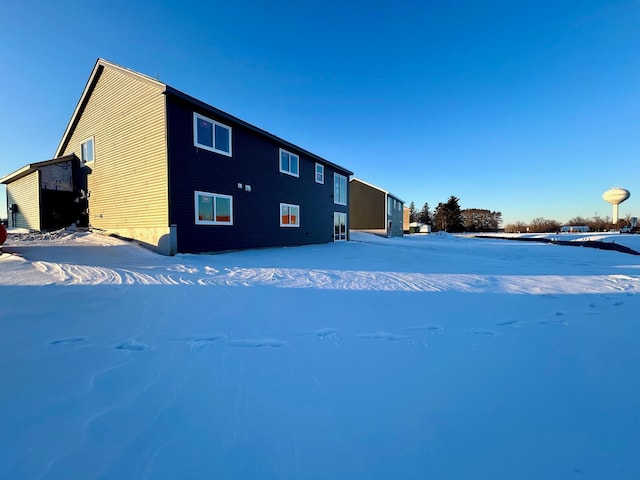 view of snow covered exterior