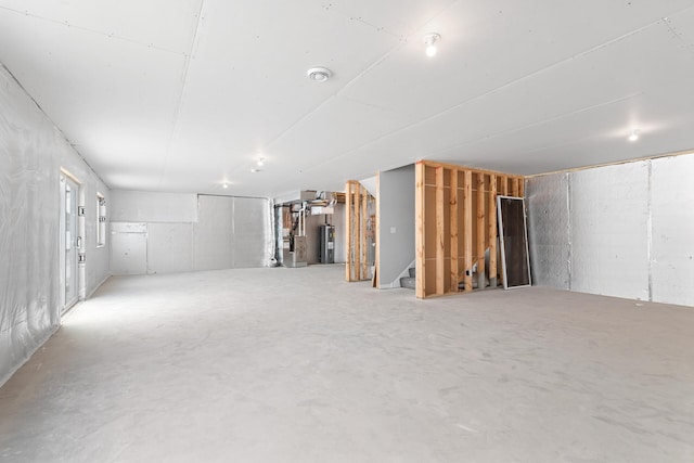 basement with electric water heater