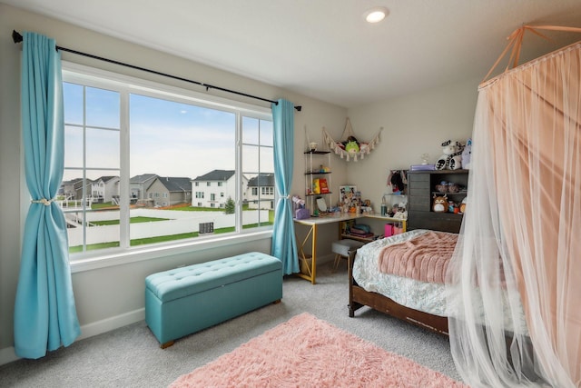 bedroom featuring carpet