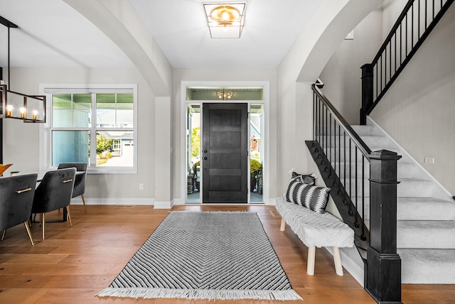 entryway featuring hardwood / wood-style flooring