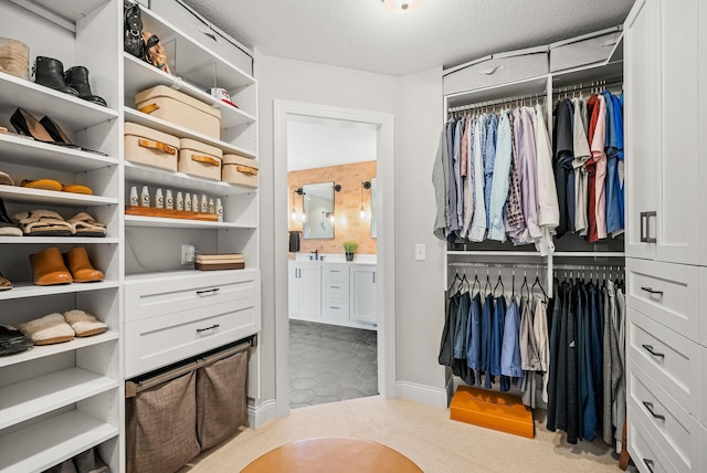 view of walk in closet