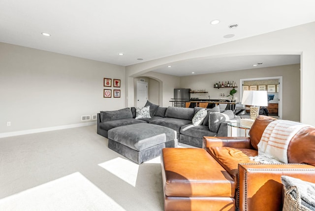 view of carpeted living room