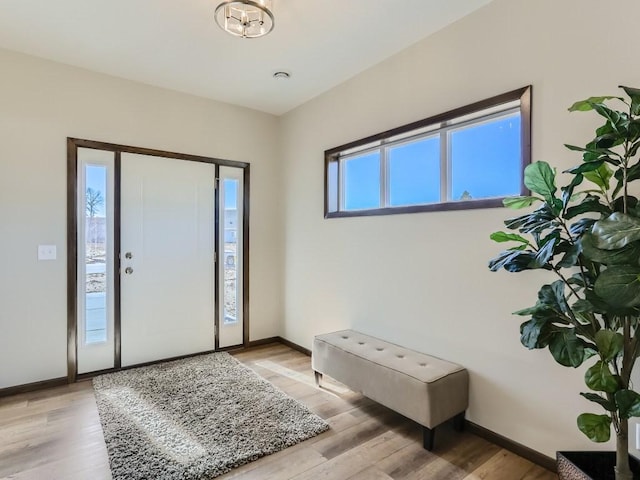 foyer with light hardwood / wood-style flooring