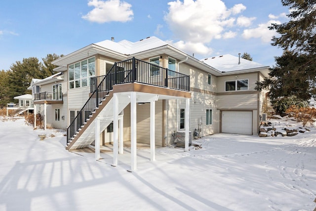 exterior space featuring a garage