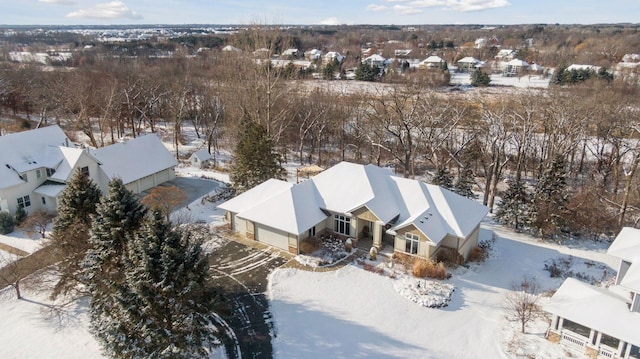 view of snowy aerial view