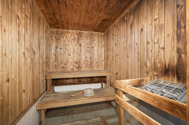 view of sauna