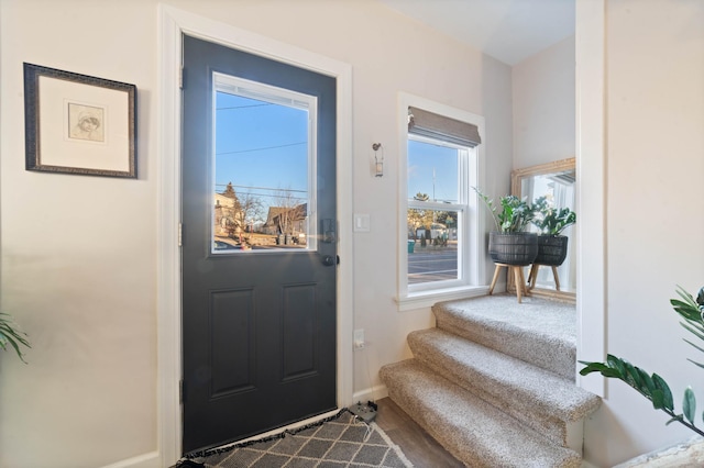 entryway featuring hardwood / wood-style flooring